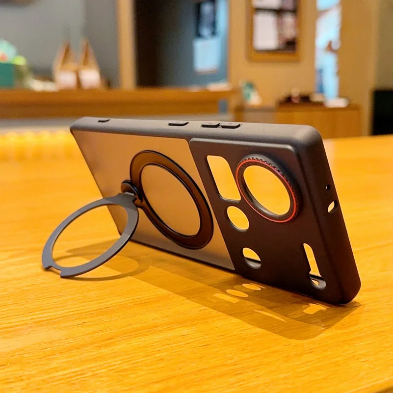 Red Circle Lens Full Coverage Metal Magnetic Holder Case For Zte Nubia Z70s Z70 Ultra Redmagic 10 Air 10 Pro + 9 9s Pro Cover view 5