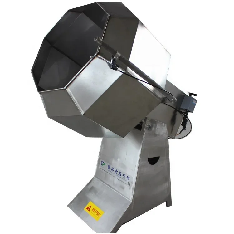 Octagonal Drum Peanut Puffed Corn Chips Flavoring Coating Machine Snack Food Potato Seasoning Mixing Machine on sale