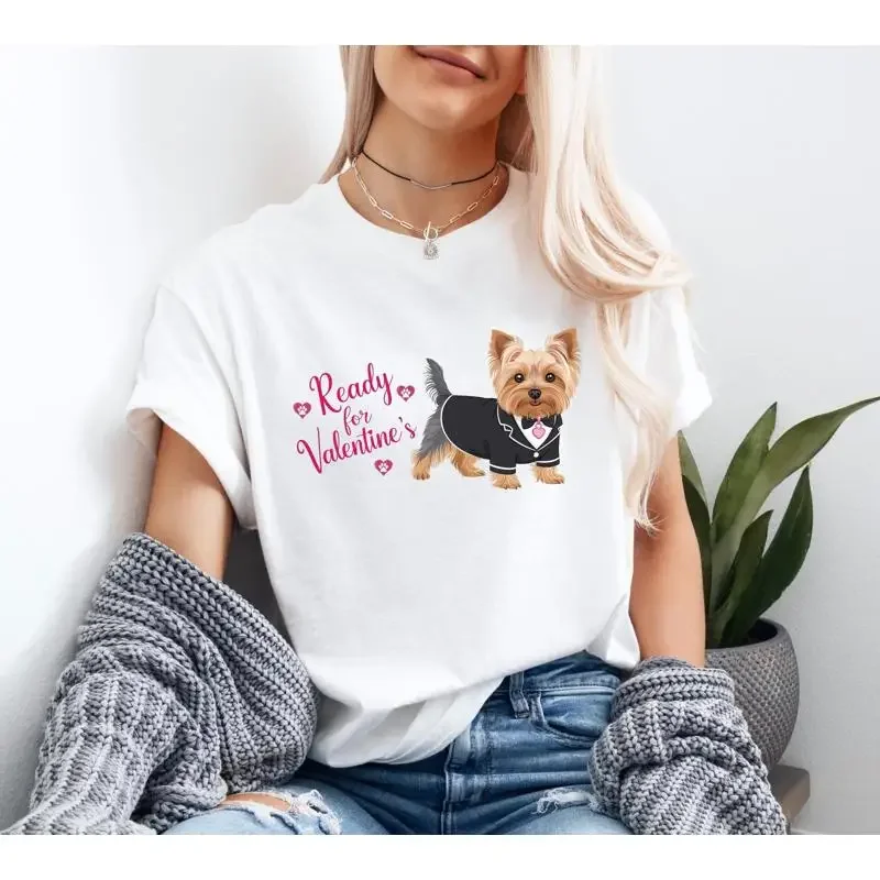 

Terrier Dog Valentine's T Shirt Ready for Cute Small Lover Romantic Design Outfit