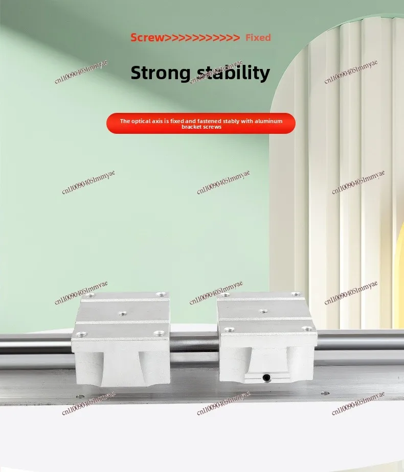 SBR Linear Guide Rail with Aluminum Support, Smooth Shaft Sliding Block for Woodworking Table Application