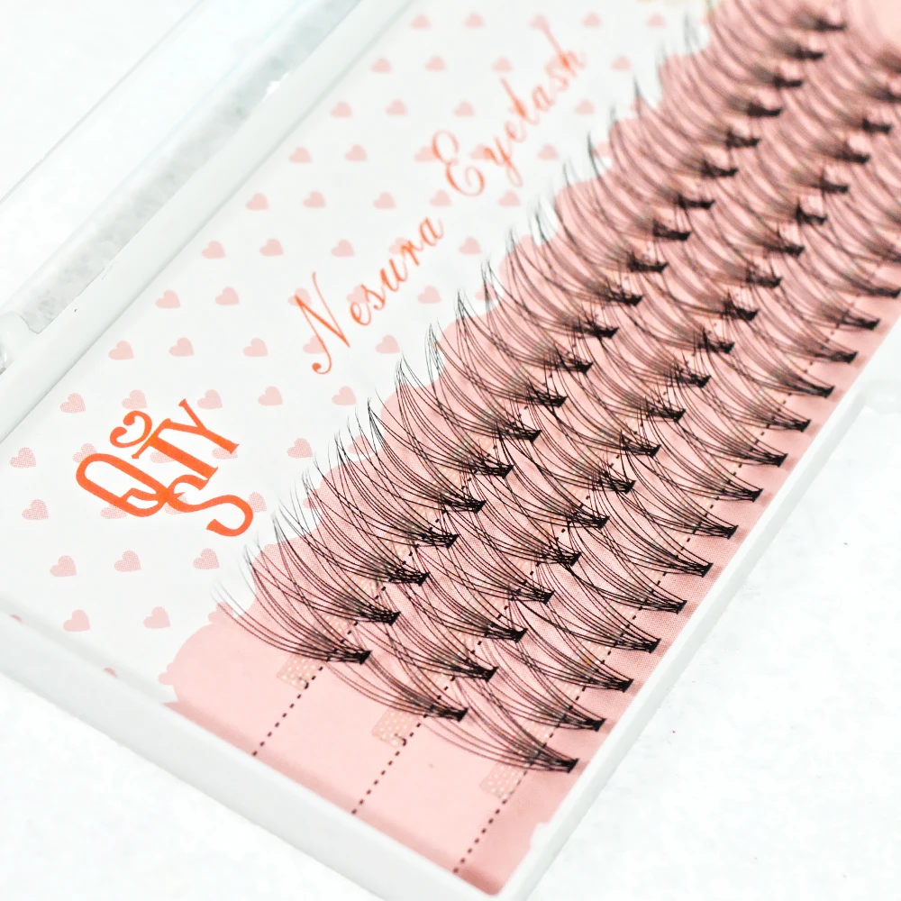 QSTY-Natural Soft False Eyelash Extension, Deluxe Lashes, Russian Volume, Flase Eyelashes, Fans 10D, Makeup Mink Cilias