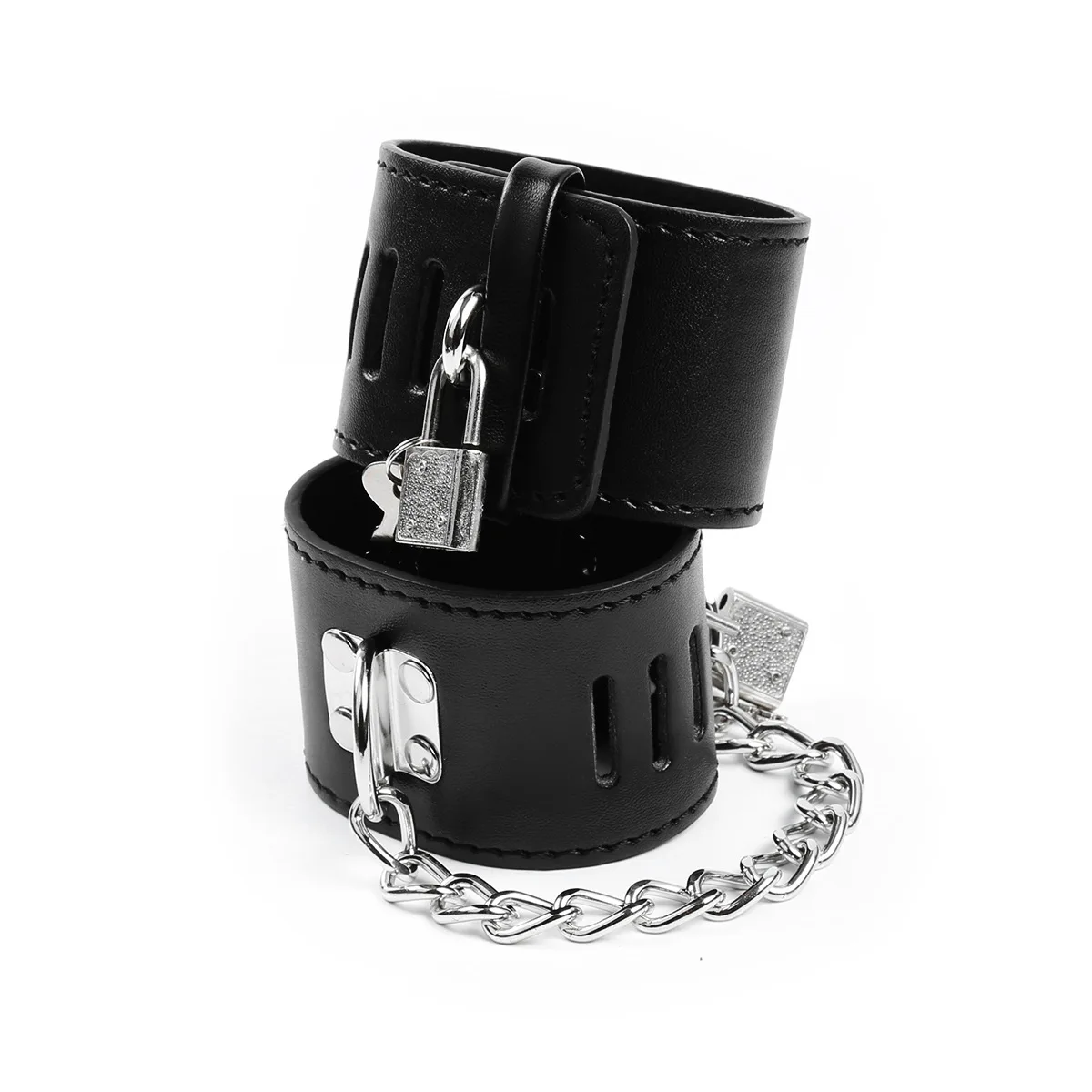 Sex Handcuff Toy with Lock 18+ Adult SM Slave Erotic Games Hand Restraint Cuffs Couple Sex Bondage Gears PU Lock Handcuffs - view 3