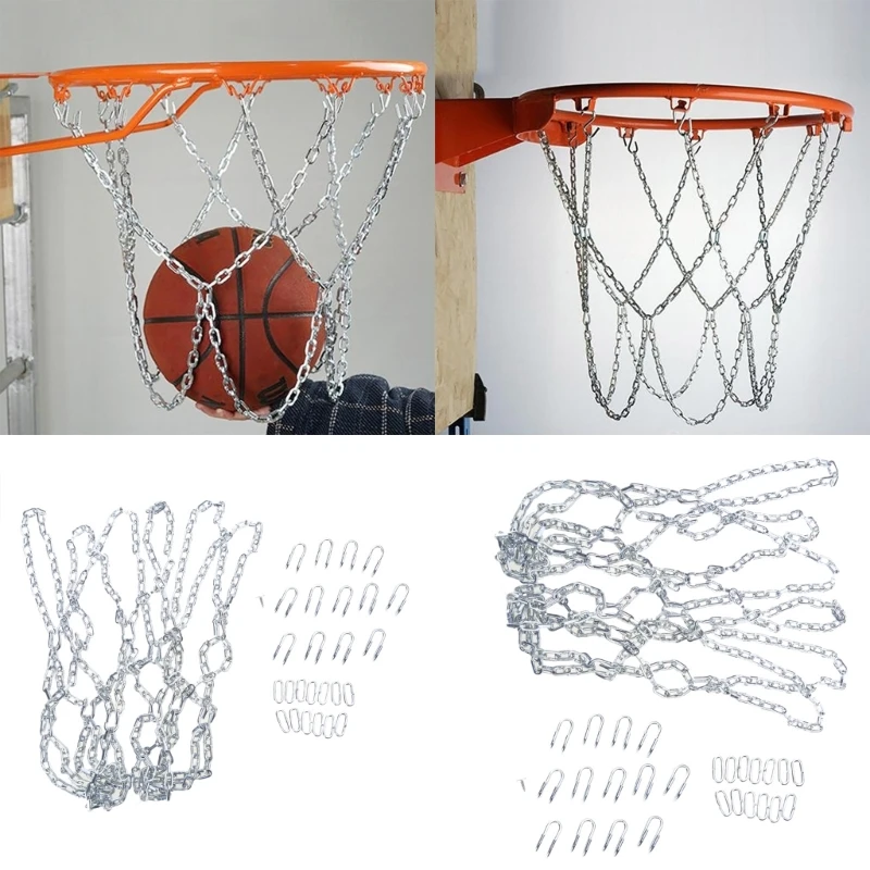 

Standard Braided Chain Basketball Net Steel Chain Net for Basketball Hoop Heavy Duty Chain Basketball Net Replacements 69HD