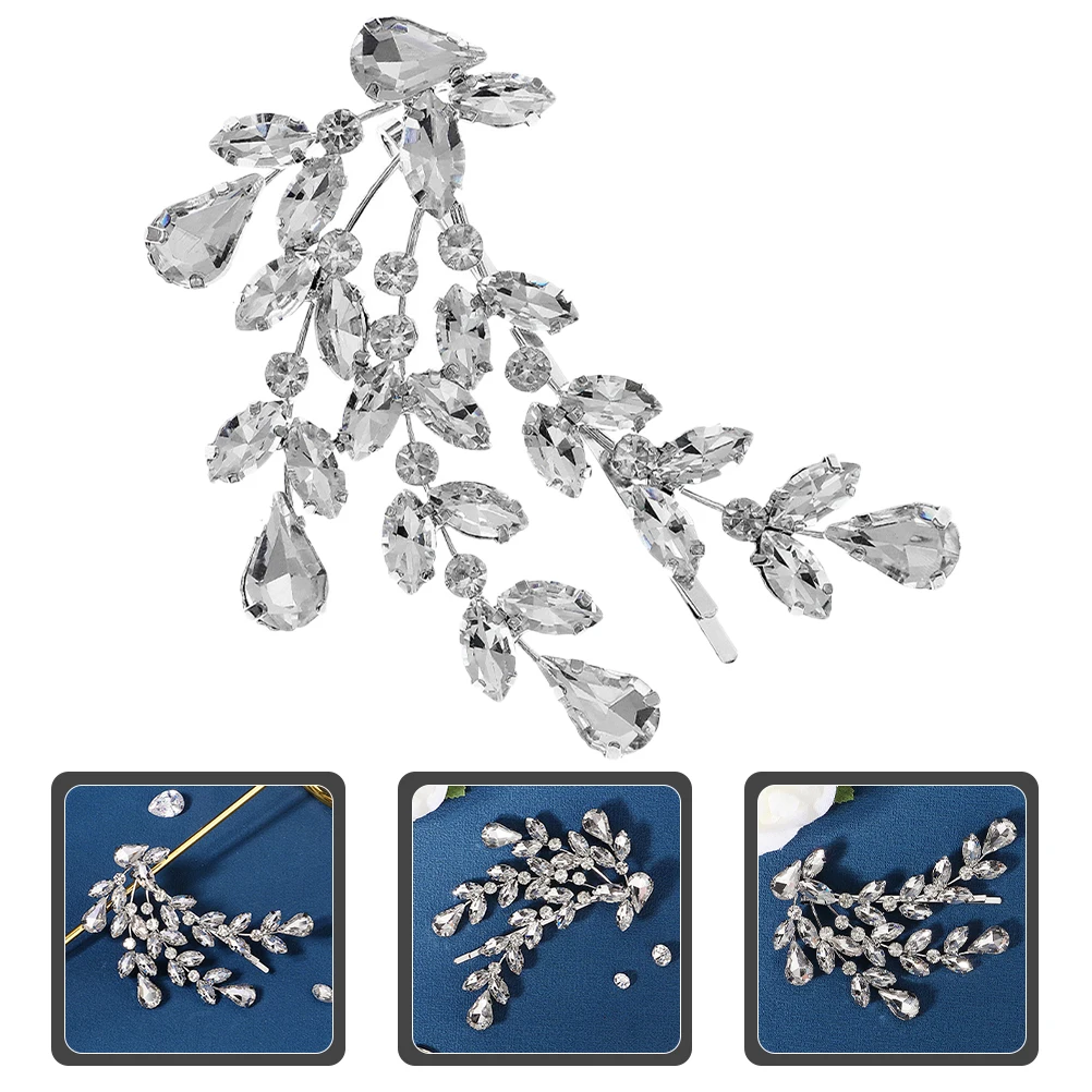

Rhinestone Hair Clips Side Barrettes Crystal Accessories Women Girls Wedding Zinc Alloy Hairpins Styling Tools