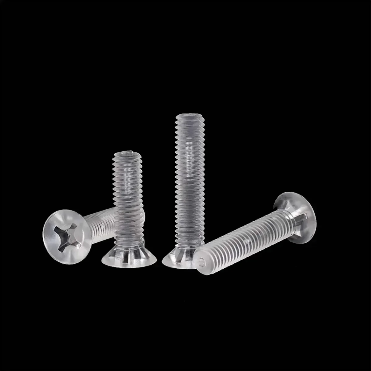 PC Transparent Cross Groove Countersunk Head Screw Acrylic Insulated Plastic Flat Head Bolt M2M2.5M3M4M5M6M8