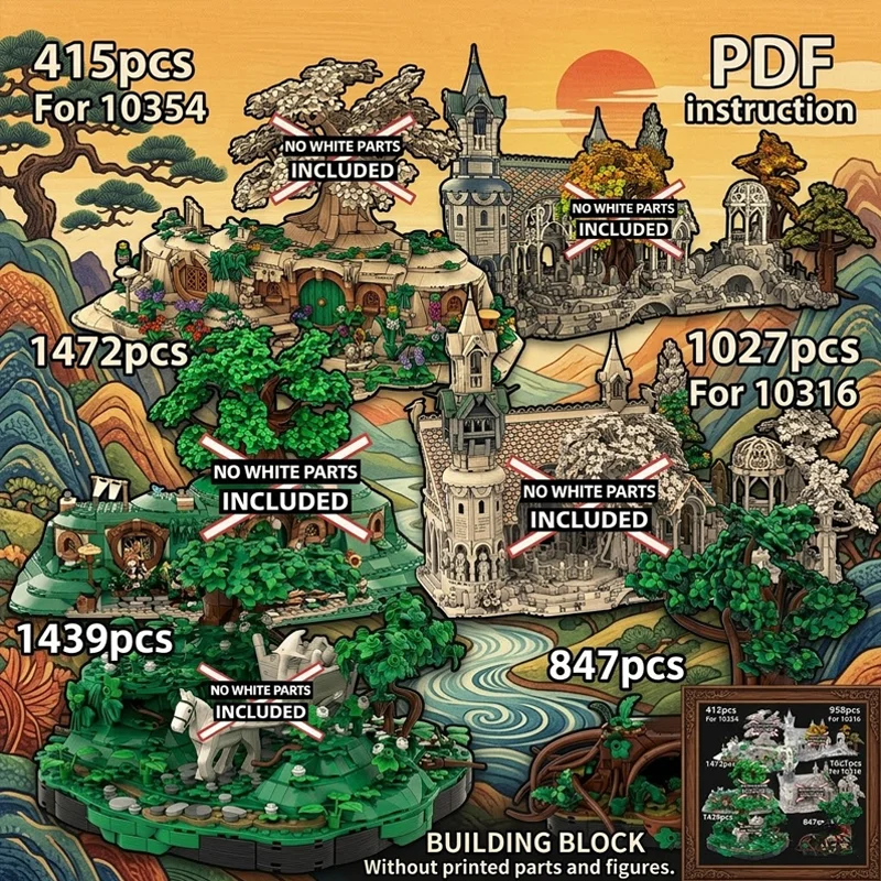 

Набор для расширения ландшафтного дизайна MOC Architecture для моделей 10316 и 10354: Детали для обновления лесных деревьев (ТОЛЬКО) — Диорамные строительные блоки, кольца, игрушка