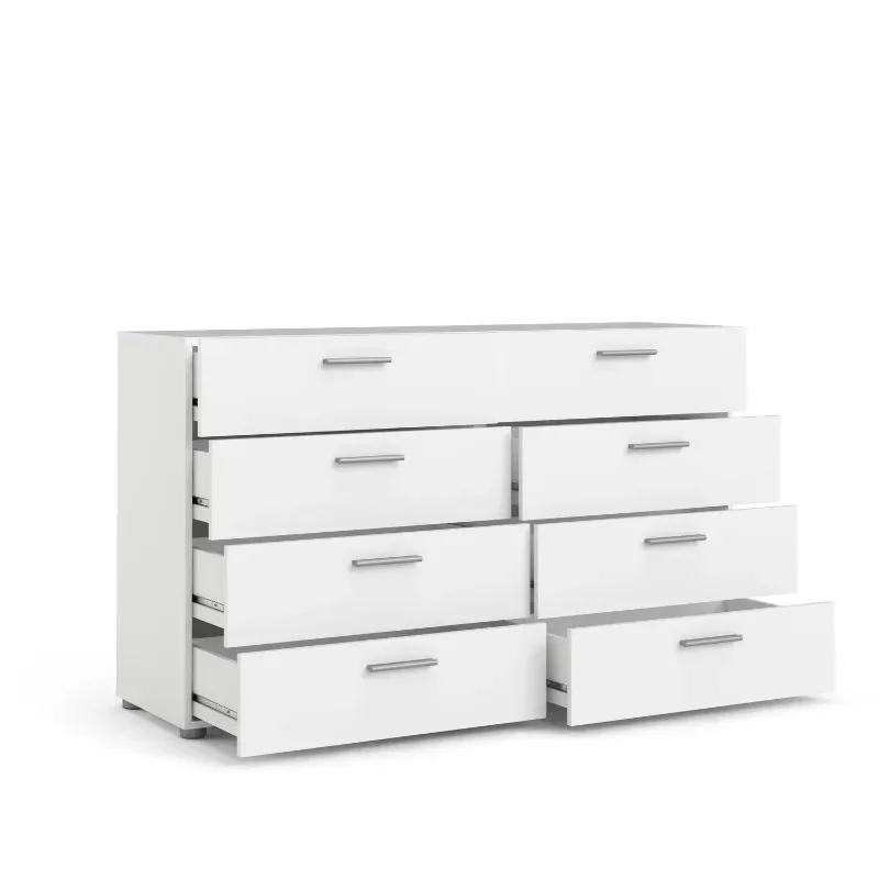 Loft 8 Drawer Double Dresser , White bedroom furniture