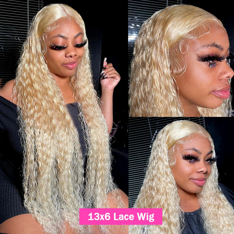 613 honig blond lose tiefe Welle Perücke 13x6 hd transparente Spitze Frontal Perücken 13x4 brasilia nische Wasser lockige Spitze vorne Echthaar Perücken