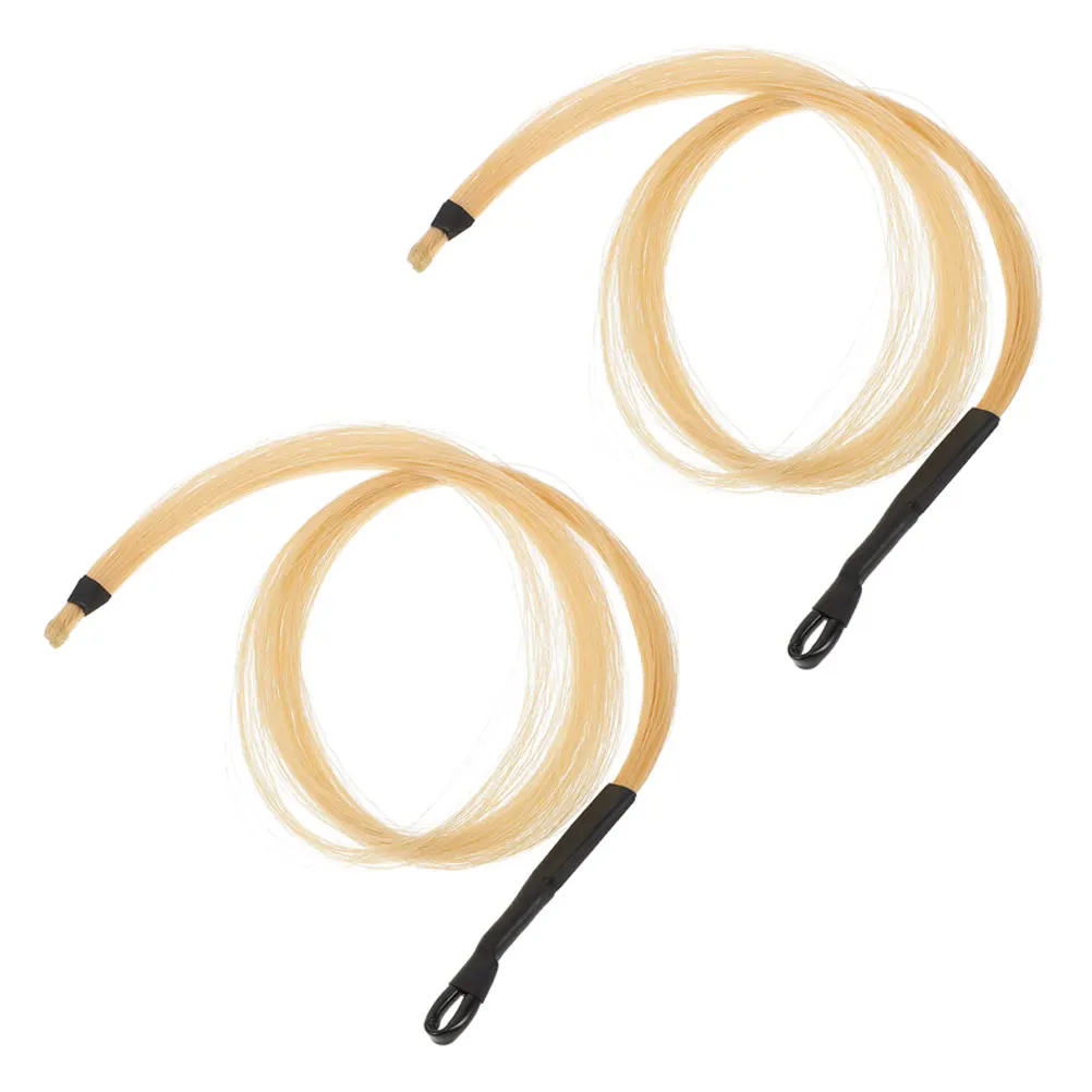 

2 Sets Erhu Bow Hair for Violin Replacement Part Natural Horsetail Ponytail Spare