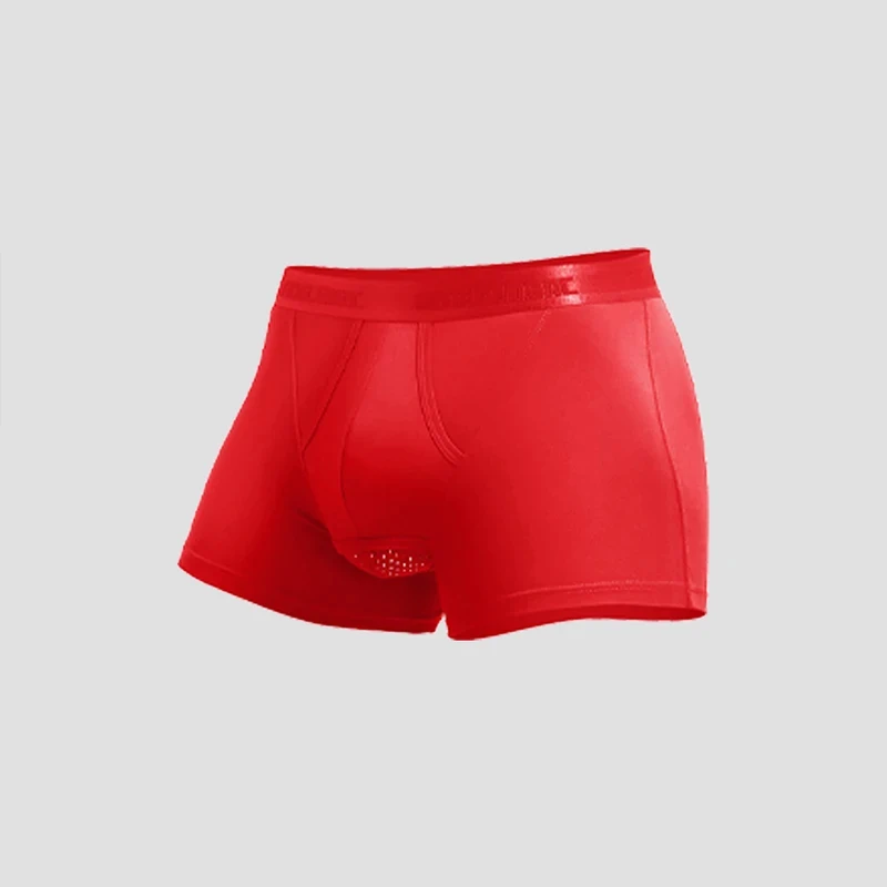 Men's Underpants with Bullet Separation, Overly Long Blocking Shorts, Modal Scrotal Support Briefs