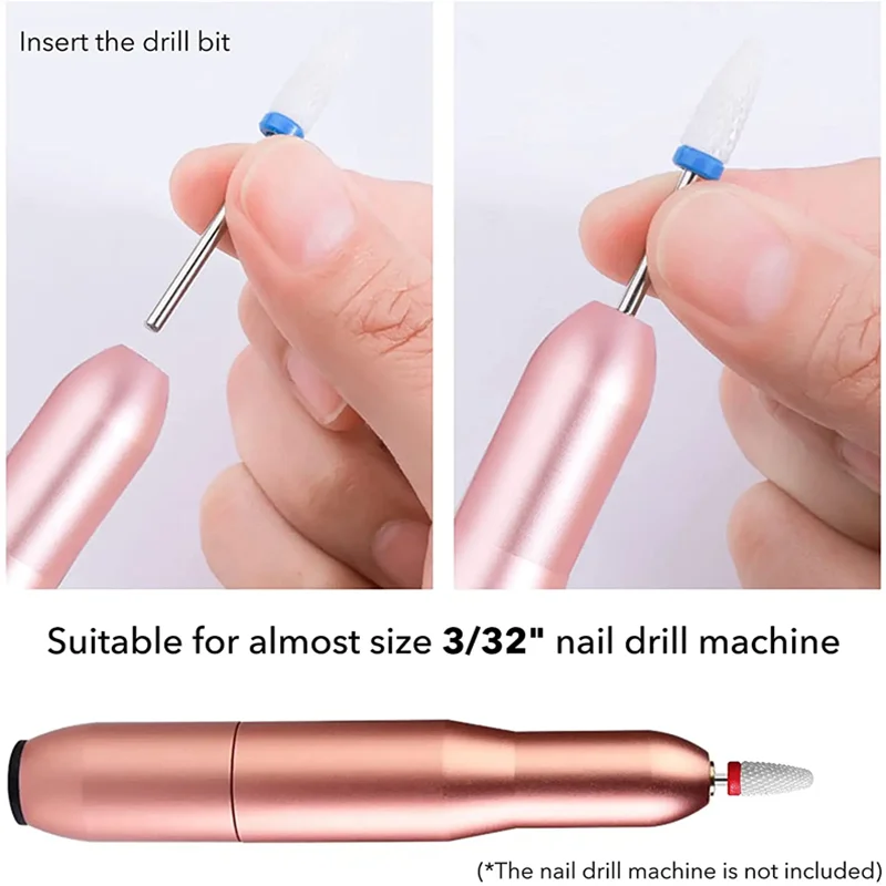 Keramische Nagelboor Fijne Bitjes Set Professionele Molen Manicure Machine Pedicure Tools Voor Het Verwijderen Van Cuticula Dode Huid Reparatie Poly 1Pc