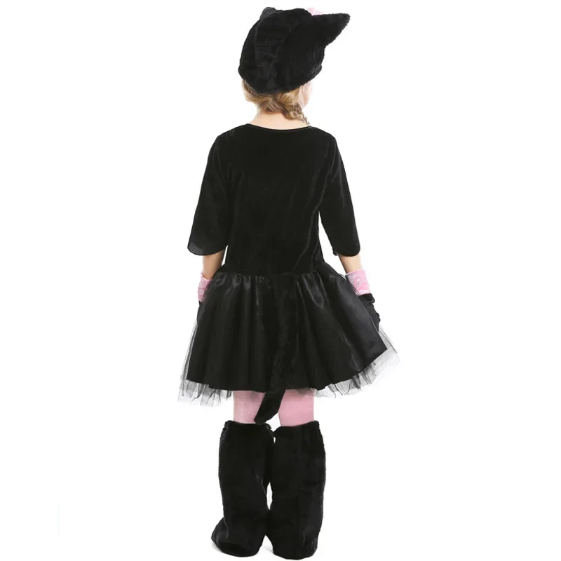 Carnival Costumes for Children Kids Girls Cosplay Cat Dress Suit Halloween Carnival Dress Up Party Mardi Gras School Stage Show