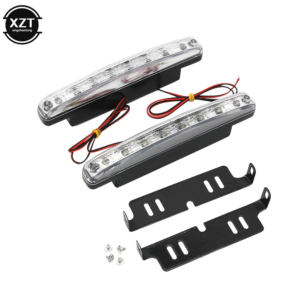 1 Pair 8 LED Daytime Running Lights 12V Headlight Day Lights Auto Daytime Running Light DRL Fog Driving Bulb Singal Lamp Durable