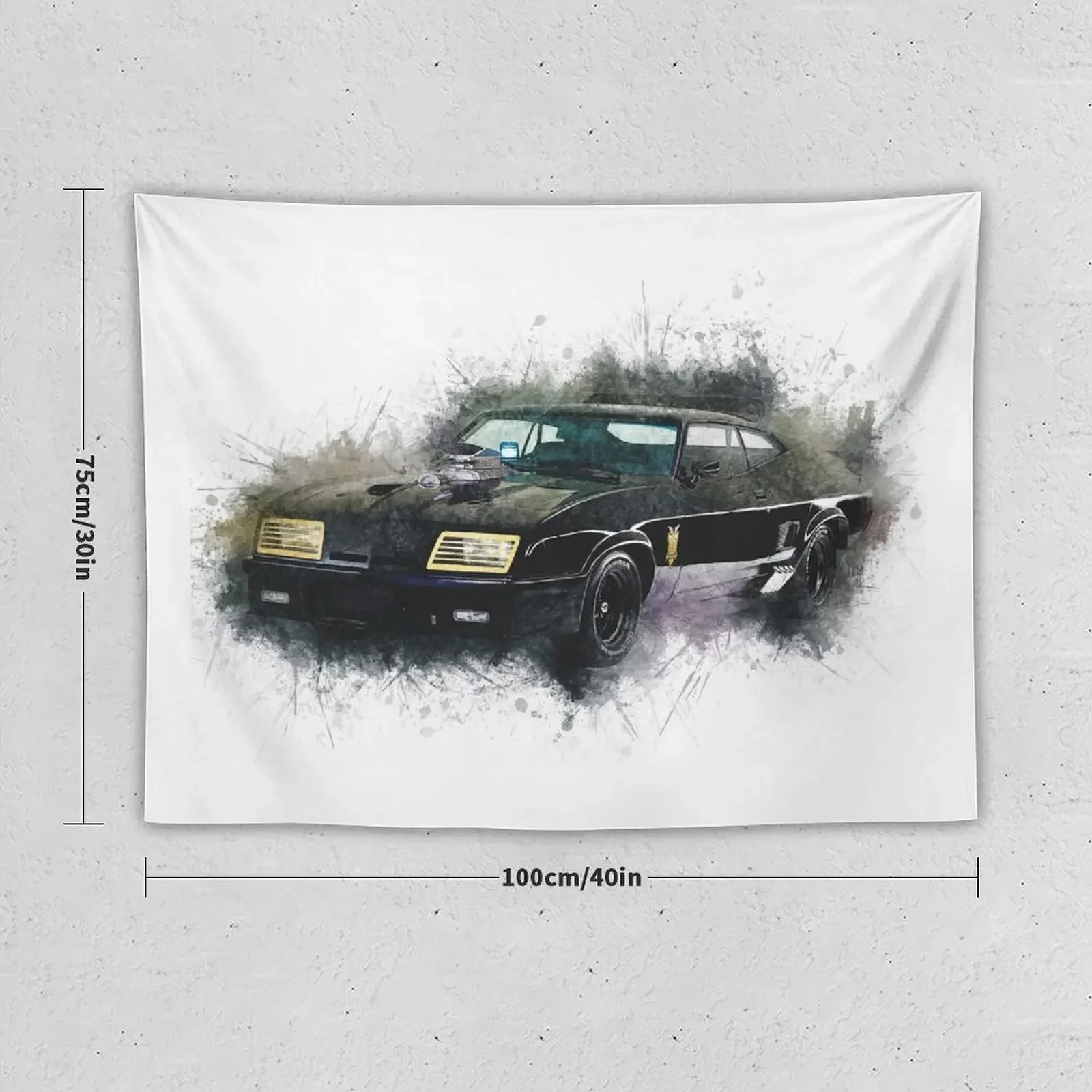 Max`s 1973 V8 INTERCEPTOR Tapestry Wall Deco Wallpaper Tapestry