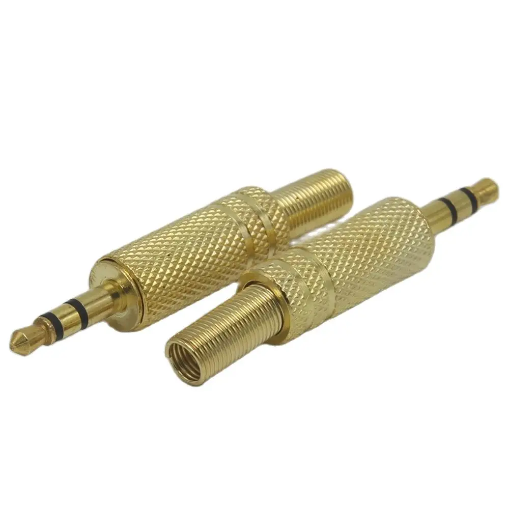 3.5mm Audio Headphone plug Stereo RCA Connector 3.5mm Jack RCA Audio Connector Plug For Gold plated 5Pcs/Lot