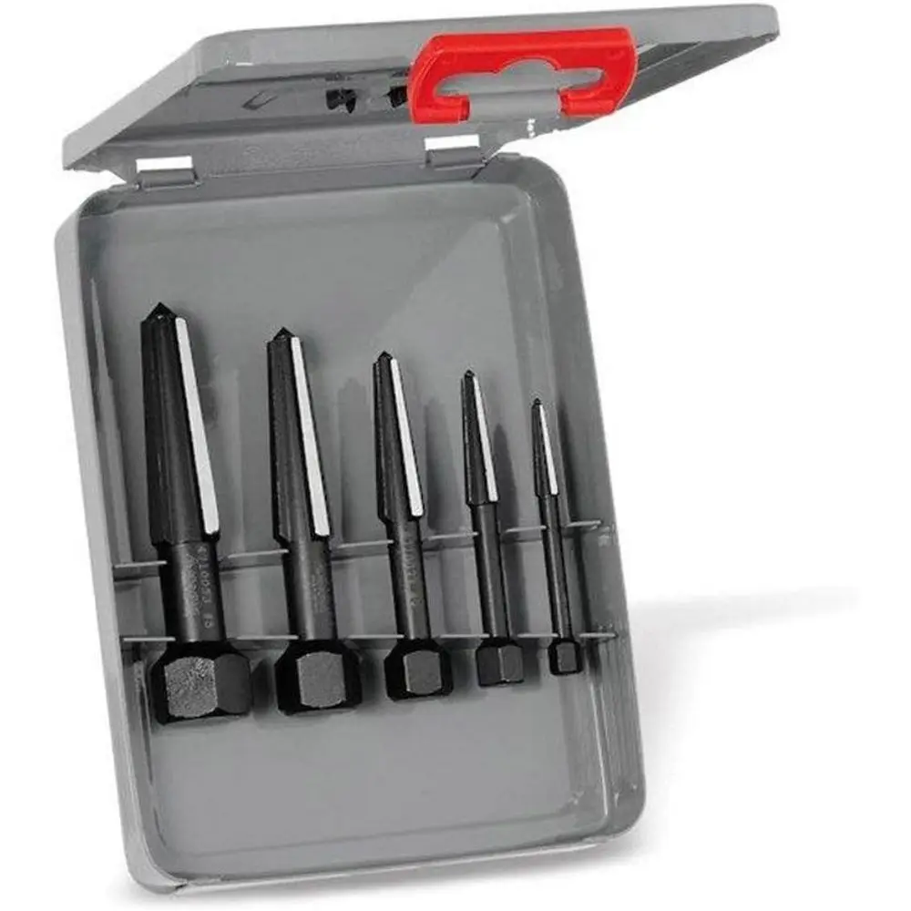 

Double-Edge Screw Extractor Set, Sizes 1-5, Black Metal Case