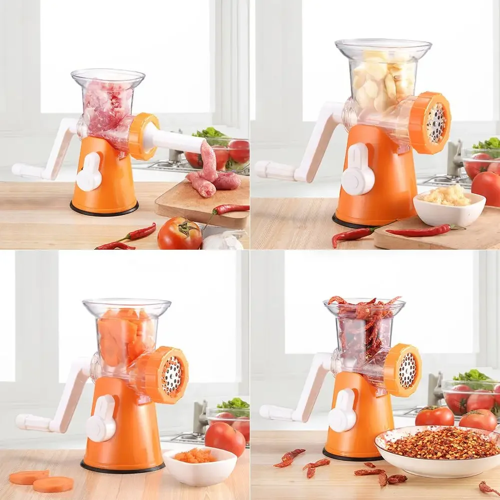 Stainless Steel Manual Meat Grinder & Fruit Vegetable Pulverizer - Sausage Beef Mincer Kitchen Grinding Machine