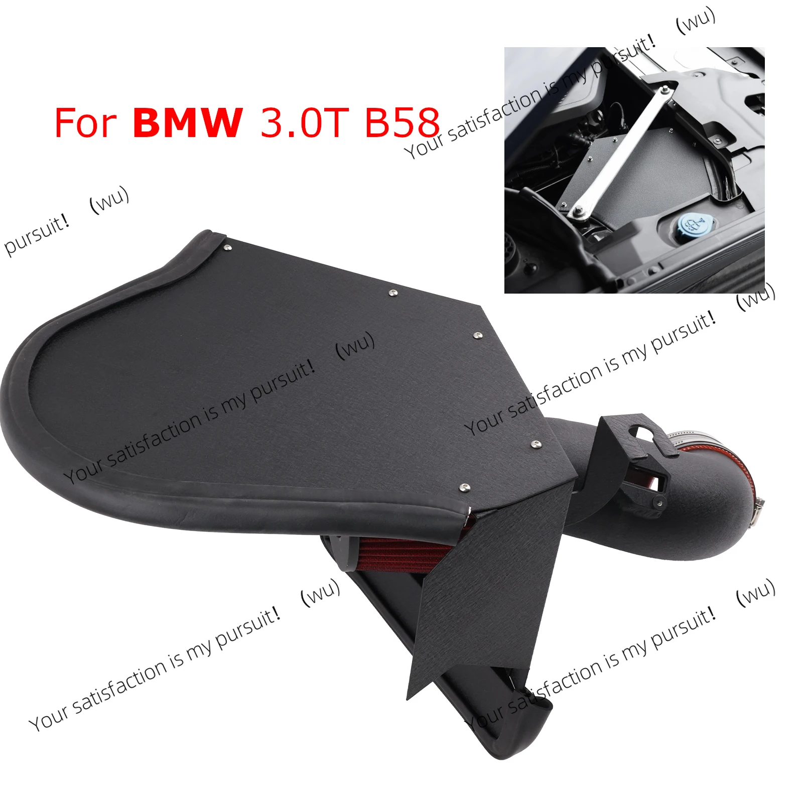 

Cold Air Intake Kit Filter Aluminum Pipe Heat Shield For BMW 2018-2021 X3 X4 G01/G02 M40i 40i 3.0T B58 Engine