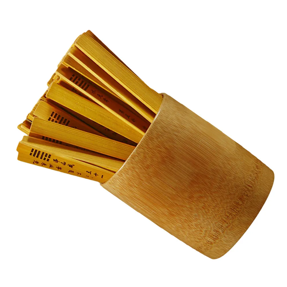 

1Set Divination Sticks Bamboo Bucket Chinese Traditional Divination Game Set Lightweight Portable Family Gathering Educational