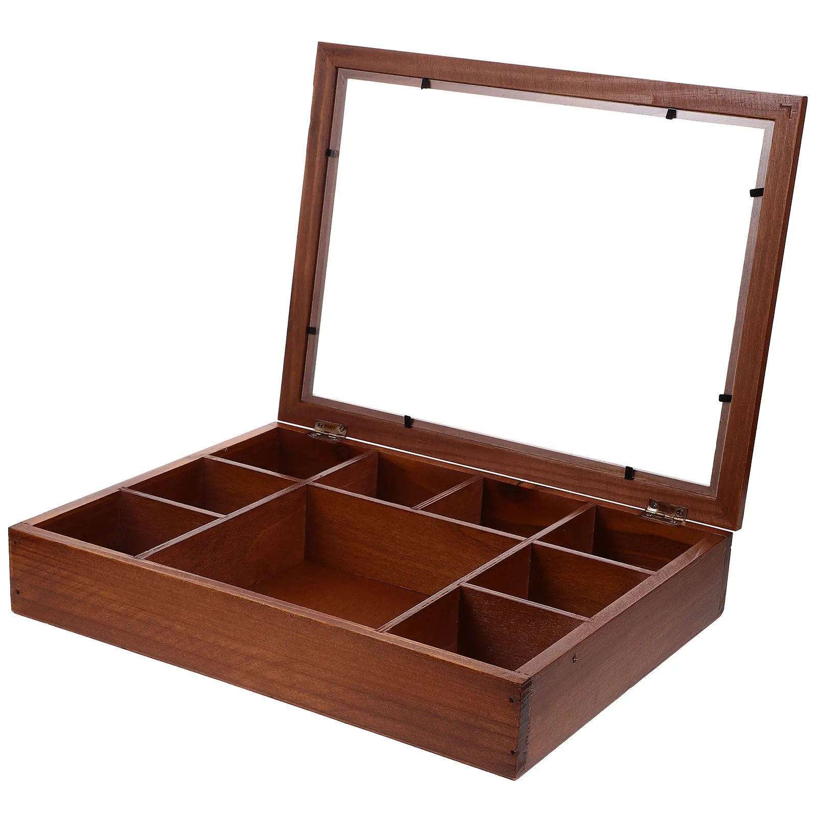 

Clear Lid Wooden Jewelry Box Retro Style Storage Case for Ring Necklace Watch Earring Collection Dustproof Organizer Trinket