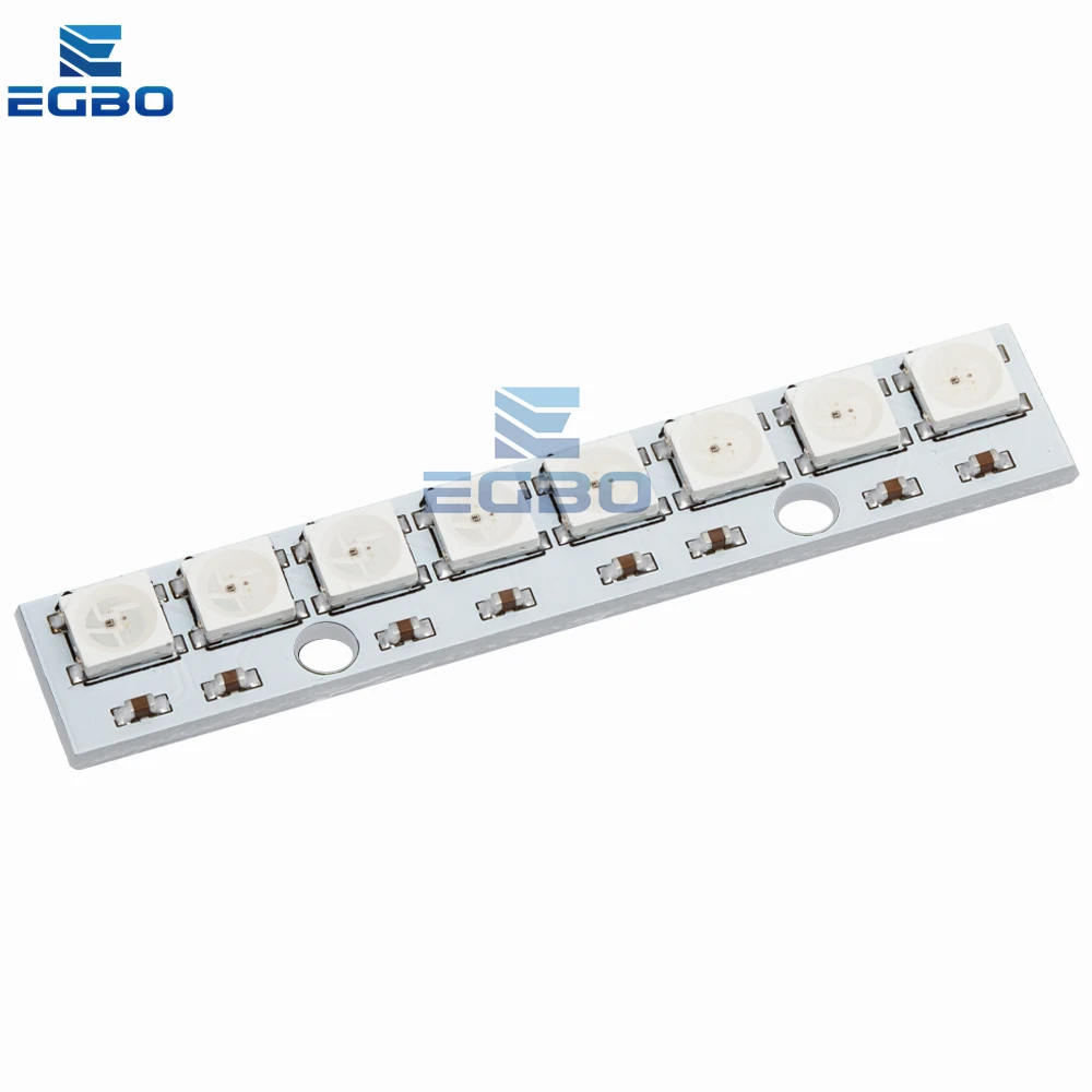 1 PCS EGBO Stick 8 canais WS2812 5050 RGB LED luzes embutidas placa de desenvolvimento acionada por cores