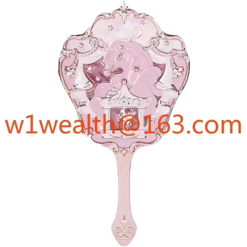 Strawberry Rococo Lip Gloss Handheld Makeup Mirror Tool Portable Small Mirror Carry-on Mirror