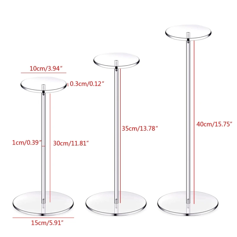 Premium Clear Round Acrylic Pedestal Display Riser Stands Hat Rack Tabletop Display Rack Tabletop Hat Display Dropship