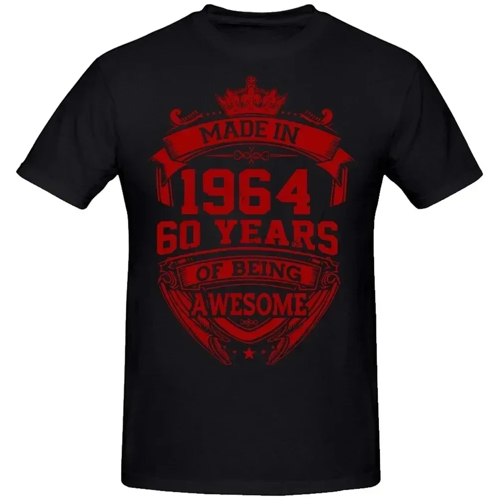 Men Women Birthday Anniversary Funny T-shirts Made in 1964 60th 60 Years Old Vintage Cotton T Shirt Gift Short Sleeve Tee Tops