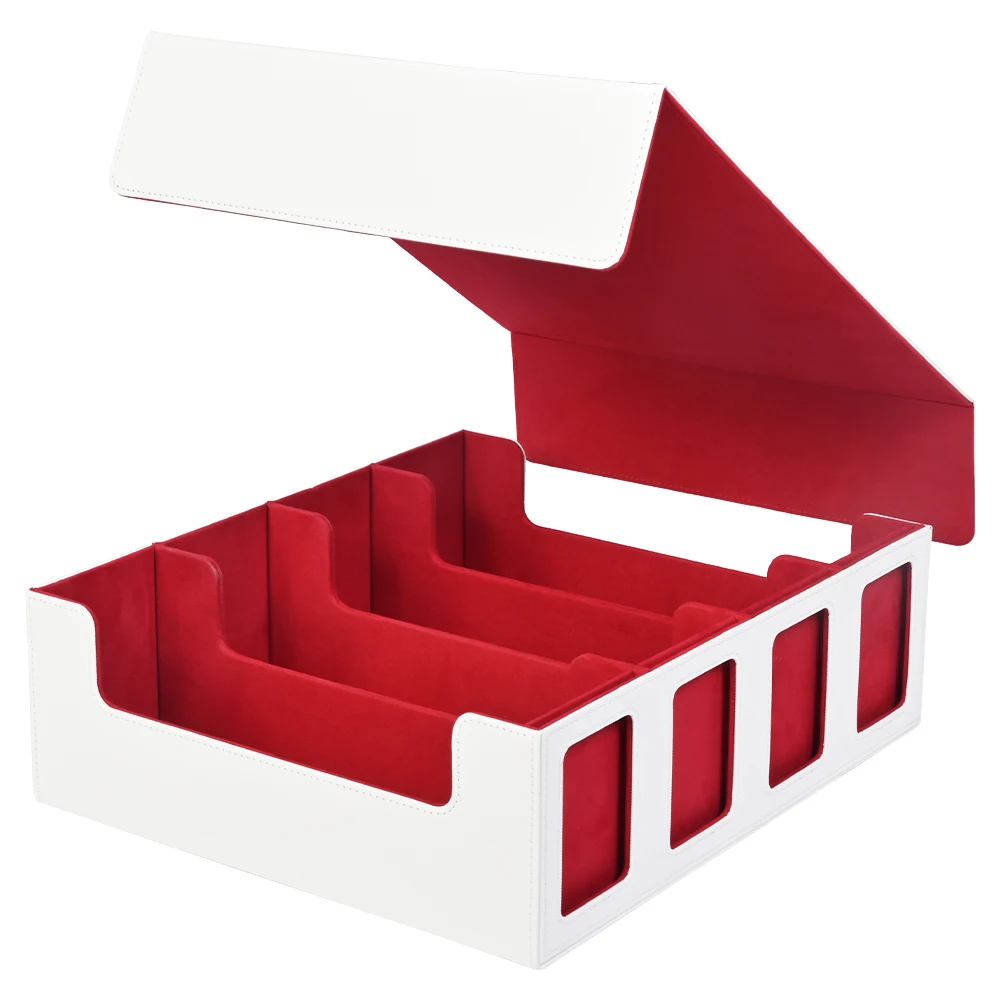 صندوق تخزين بطاقات التداول مع نافذة عرض، 2400+ صندوق سطح السفينة لـ TCG مع غطاء قابل للإزالة، يناسب البطاقات الرياضية Magic CCG PTCG