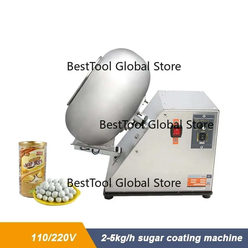 Electric Commercial Peanut Sugar Coating Machine Stainless Steel Chocolate Coater Rounding Pills Film Coating Polishing Machine