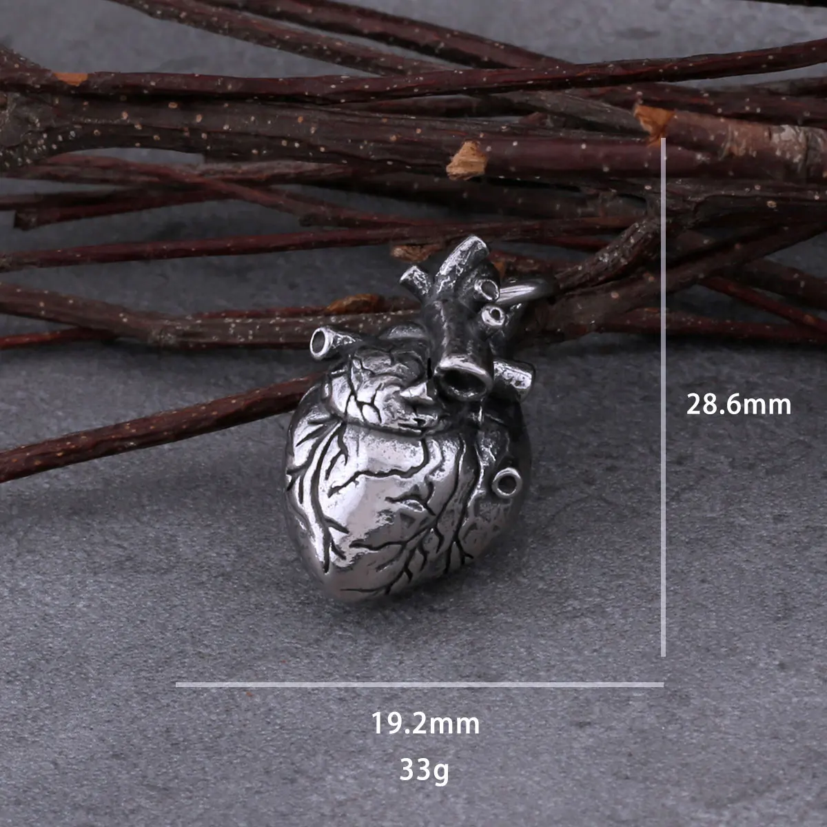 Creative Stainless Steel Heart Pendant Necklace Fashion Silver Color Mens Women Necklace Jewelry Biker Punk Hip Hop Party Gift