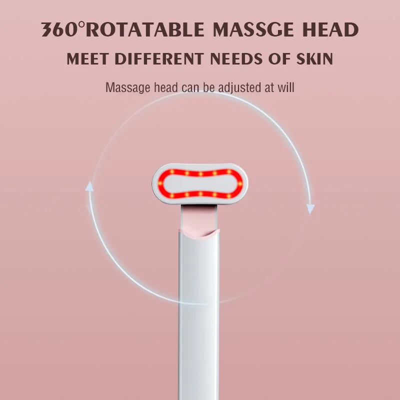 (리프트 & 탄력, 잔주름 감소) 마이크로커런트 마사지 완드 컬러 라이트 테라피 + EMS 기능을 갖춘 홈 아이 리쥬버네이션 디바이스