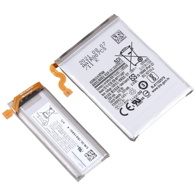 1 Pair Li-ion Polymer Battery For Samsung Galaxy Z Flip3 5G SM-F711U Phone Rechargeable Battery, Model: EB-BF711ABY EB-BF712ABY