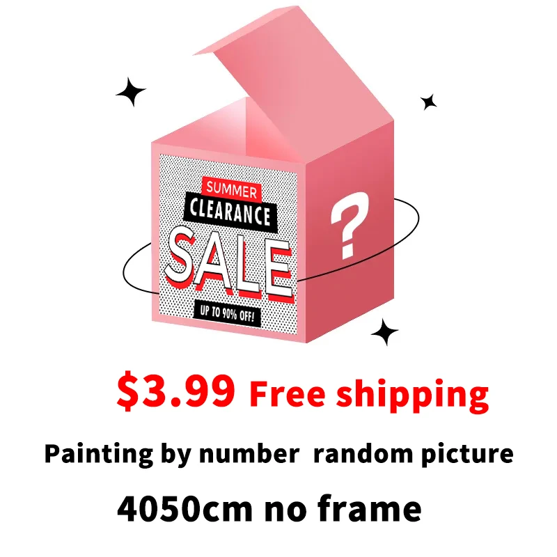 

Clearance Sale DIY oil Painting By Numbers Kit scenery Animal Figure random picture acrylic paint by numbers art on Canvas