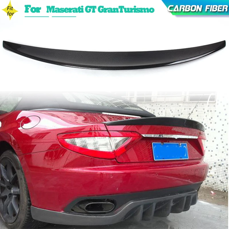 Carbon Fiber Auto Rear Trunk Spoiler Lip Wing For Maserati GT GranTurismo Convertible 2 Door 12-14 Flat Trunk Spoiler Black FRP