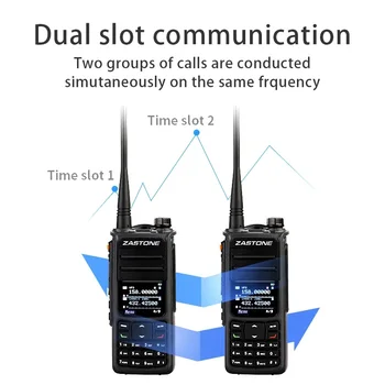 2 Stuks Zastone DP-UV008 Ip67 Waterdicht 10W Dmr Walkie Talkie Digitale Tweeweg Radio Tri Band Dual Time Slot Walkie-Talkie Met Gps