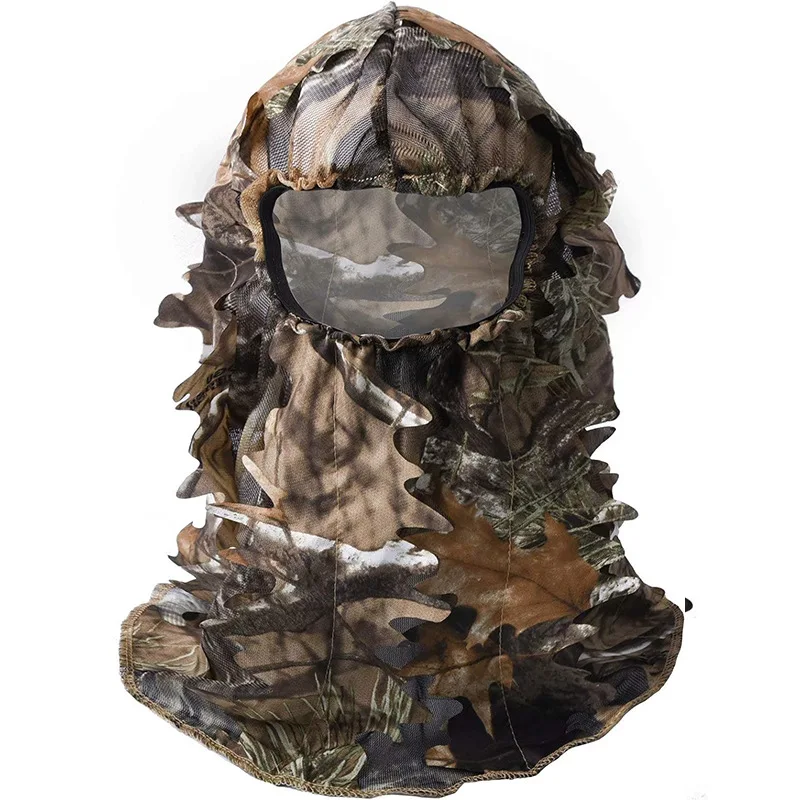 

Outdoor Hunting Camouflage Bionic Tree Camouflage Hunting Mask Mosquito proof Hunting Bird Watching Headset Night Fishing Hat