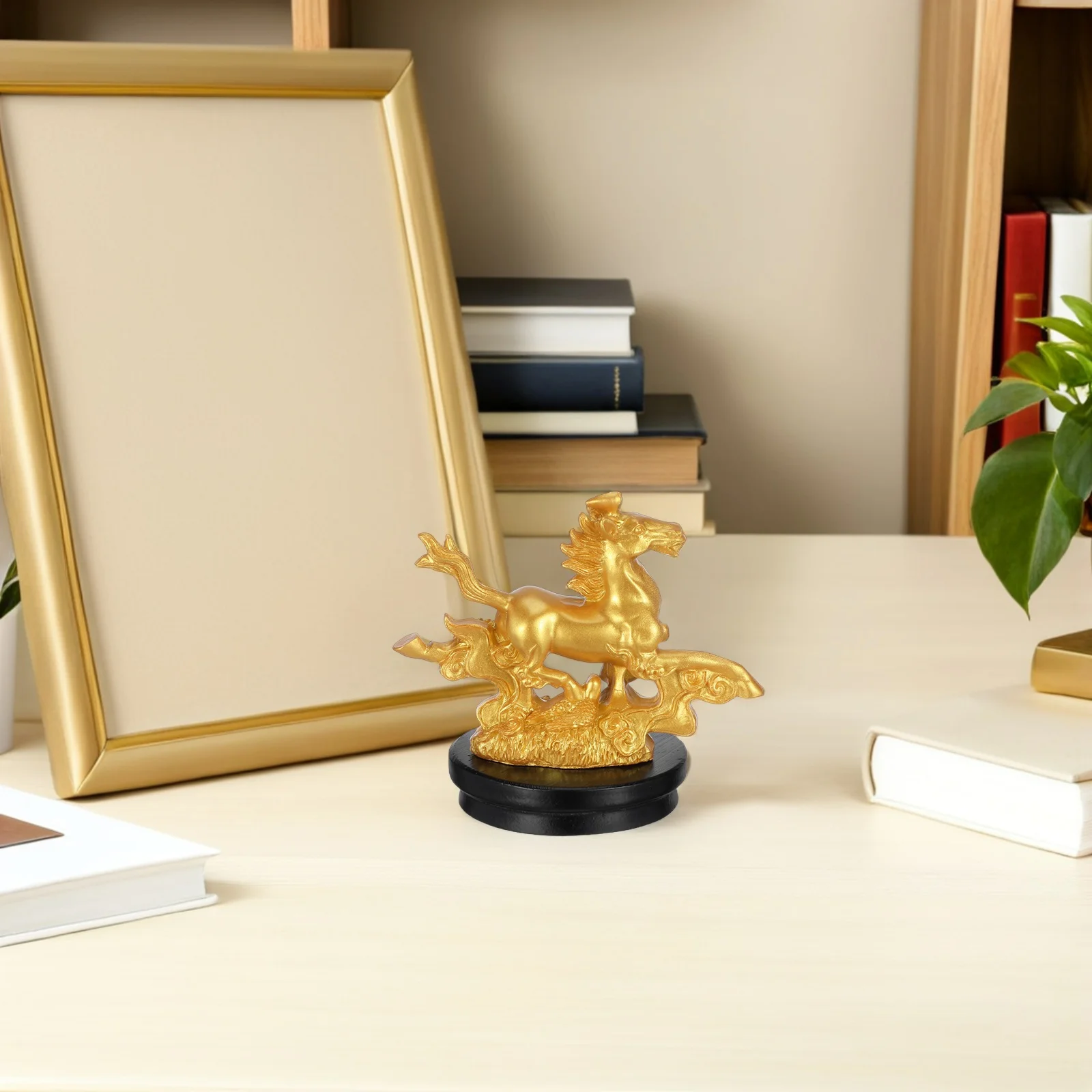 

Resin Standing Statue Carved Horse Sculpture For Home Office Decor Waterproof Rearing Horse - Lunar New Year Animal