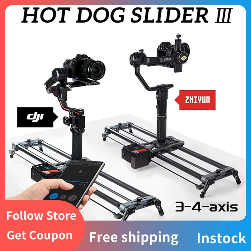 YC Onion Hot Dog 3.0 60-120CM Slider Motorized Low Noise Motor With App Control Stabilizer Rail for Camera Video Shooting