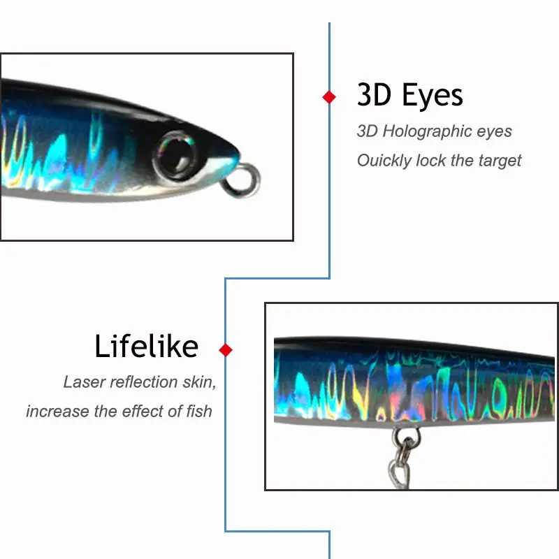 LUTAC Laser Skin Sinking приманка-карандаш 85 мм 25 г, жесткая приманка-карандаш, металлическая подставка для форели, басов