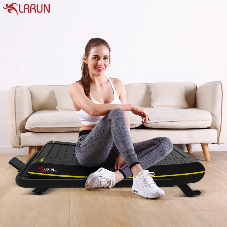 China thin foldable mini curved treadmill  manual self-powered woodway portable body strong curved walking treadmills for home