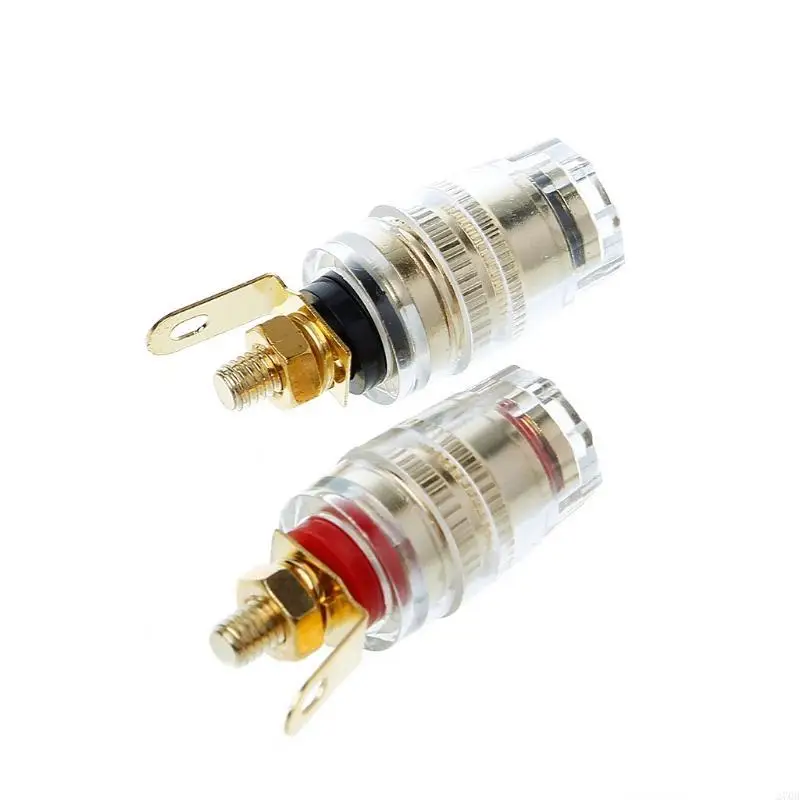 2Pcs 4mm Banana Female Nut Panel Connector 4 mm Banana Socket Binding Post Plug Terminal DIY Adapter