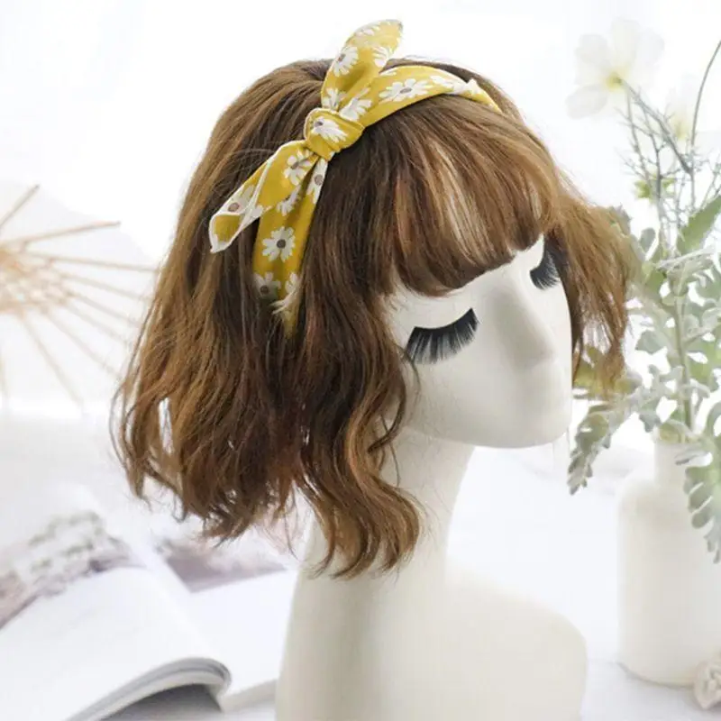 39BD Pastoral Women Cotton Square Scarf Sweet Floral Bandana Neckerchief Wrap