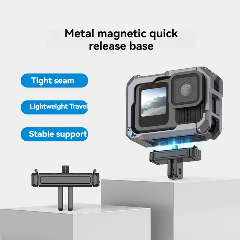 Magnetic Quick Release Base For Gopro Hero 13 Adaptor Kit For Two Prongs Action Camera Mounting Accessory