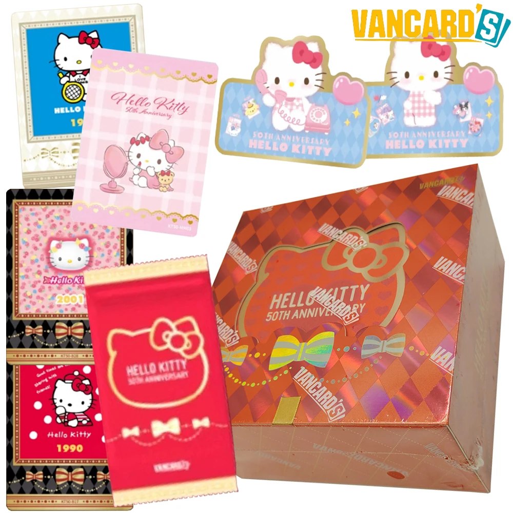 

Genuine Vancard's Hello Kitty Collection Card Shining Cute Cartoon Star Creative Retro Style Transparent Craft Character Cards