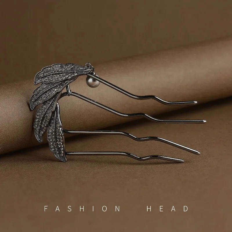Vintage Cheongsam Flower Pearl Comb U Pin Updo Elegant Unique Superb Fine Very Top Great A Hair Accessory for Women Daily Gift