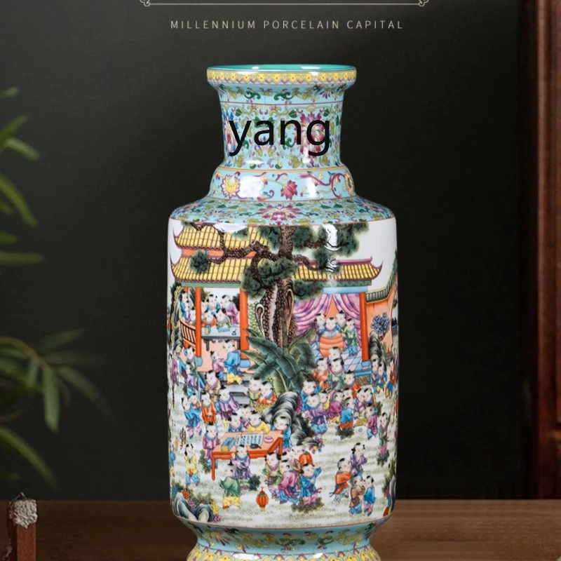 

CX Lucky Bamboo Water Porcelain Bottle New Chinese Style Snuff Bottles with Pictures inside Living Room Decoration