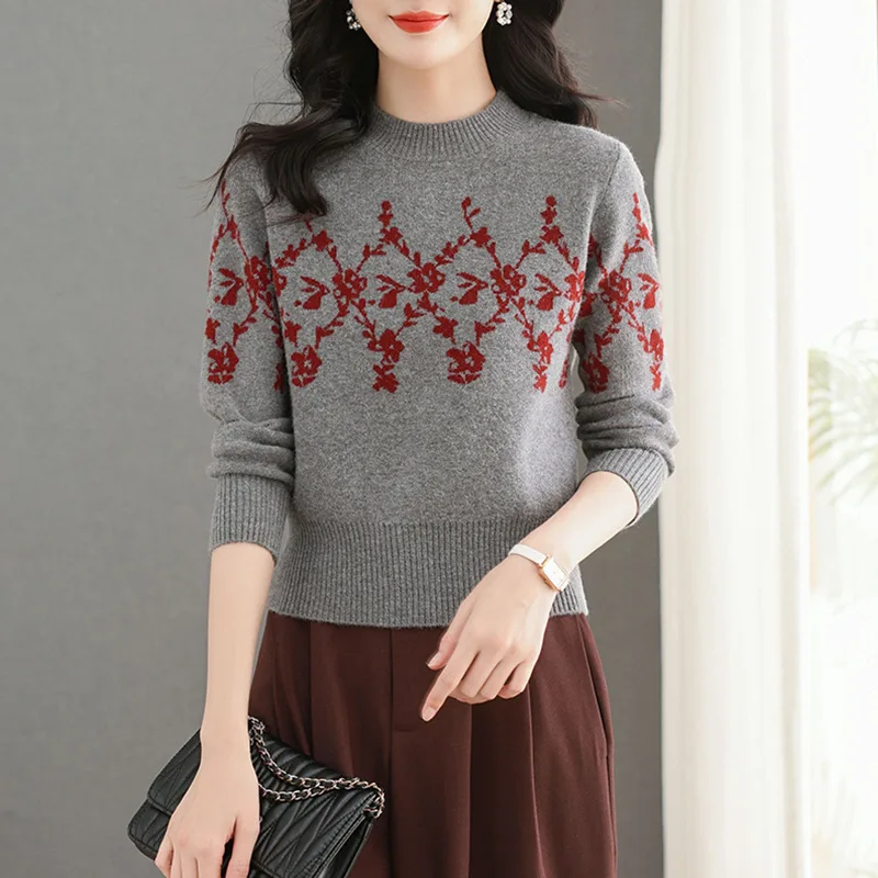 

Вязаный трикотаж для женщин, рождественский свитер, осенне-зимние пуловеры, топы, женский весенний трикотаж, рубашка Femme, базовая одежда