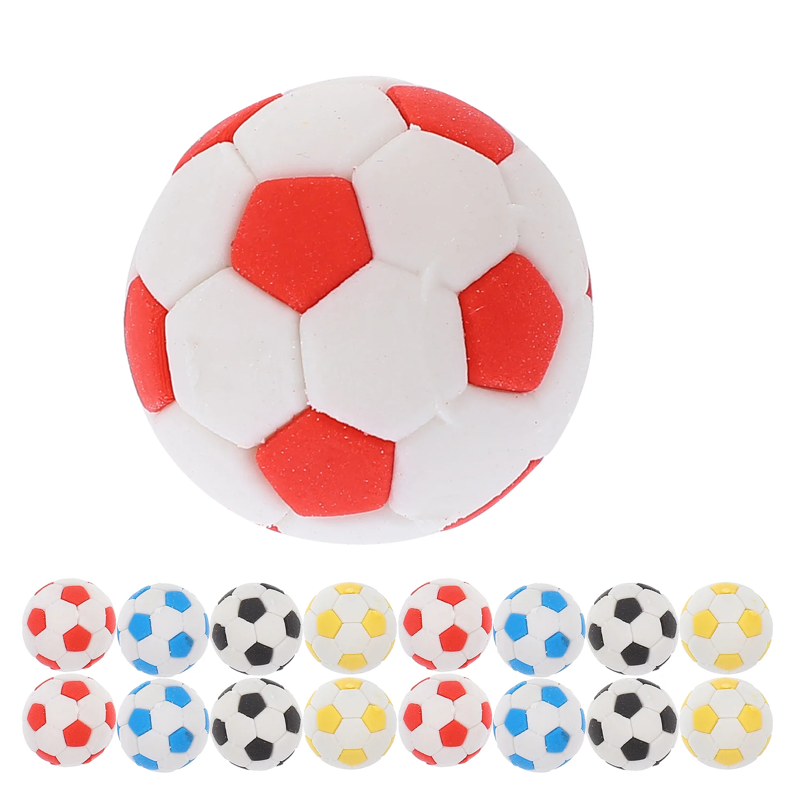 

20 Pcs Football Eraser 3d Cartoon Small Shape 20pcs Mixed Color Decorative Erasers Delicate Mini Wear-resistant Pencil