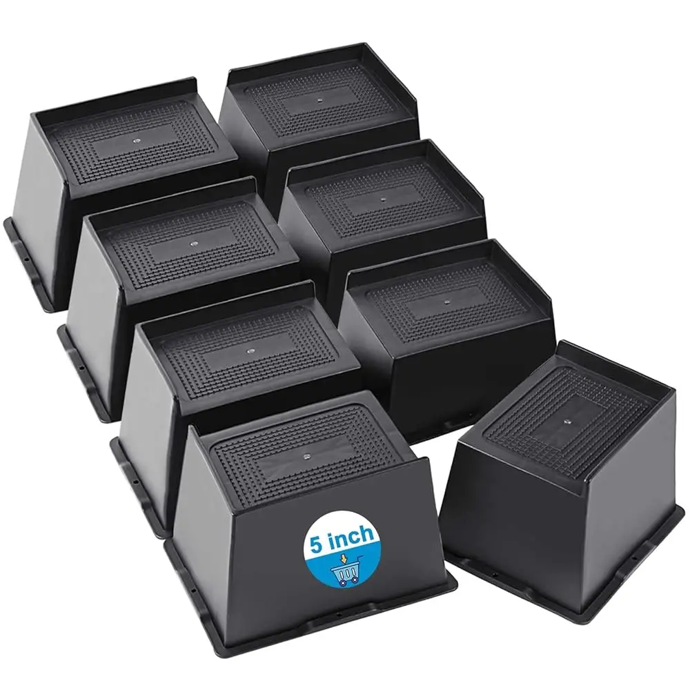 

Bed Risers 2 H, 3 H, 4 H, 5 H, 6 H Heavy Duty, Oversized Furniture Riser For Couch Sofa Table Desk Chair Recliner Leg Frame